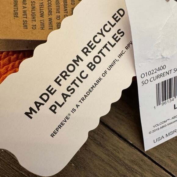 Volcom Junior's Size Large NWT Rust Orange Scoop Neck Textured Swim Top $48 - Picture 3 of 5